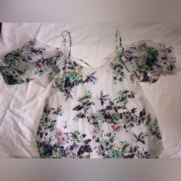 Cold Shoulder Floral Dress 2X - Picture 5 of 6